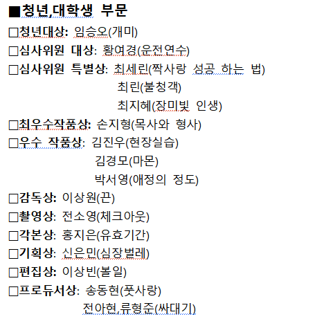 [제14회 충무로단편독립영화제 수상작]